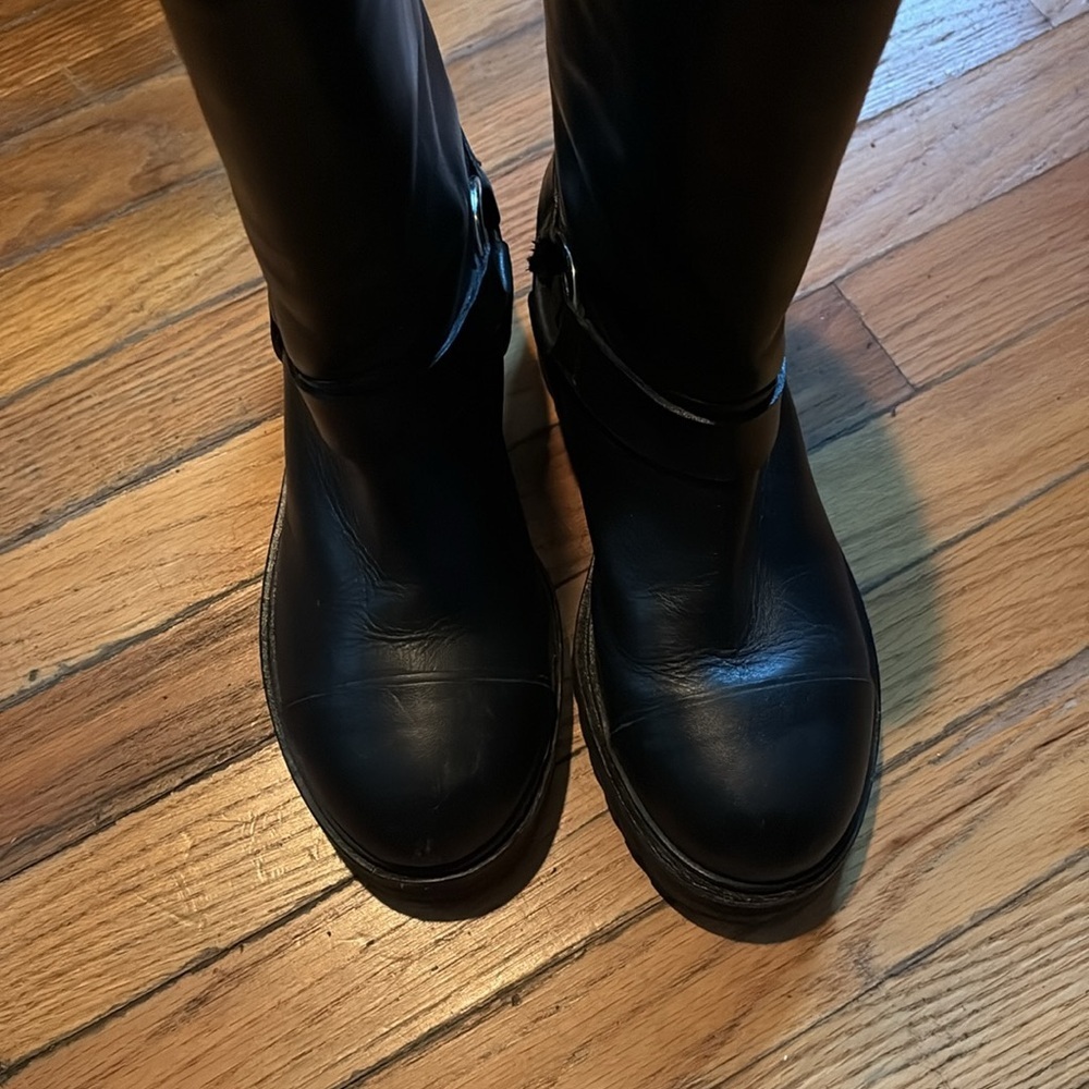 MARNI calf length leather moto boots - Picture 9 of 16
